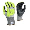 Radians Radians¬Æ Axis‚Ñ¢ Cut Resistant Glove, Foam Nitrile Plm, Gry/Blk/HV Grn, 2XL, Ea RWGD110XXL